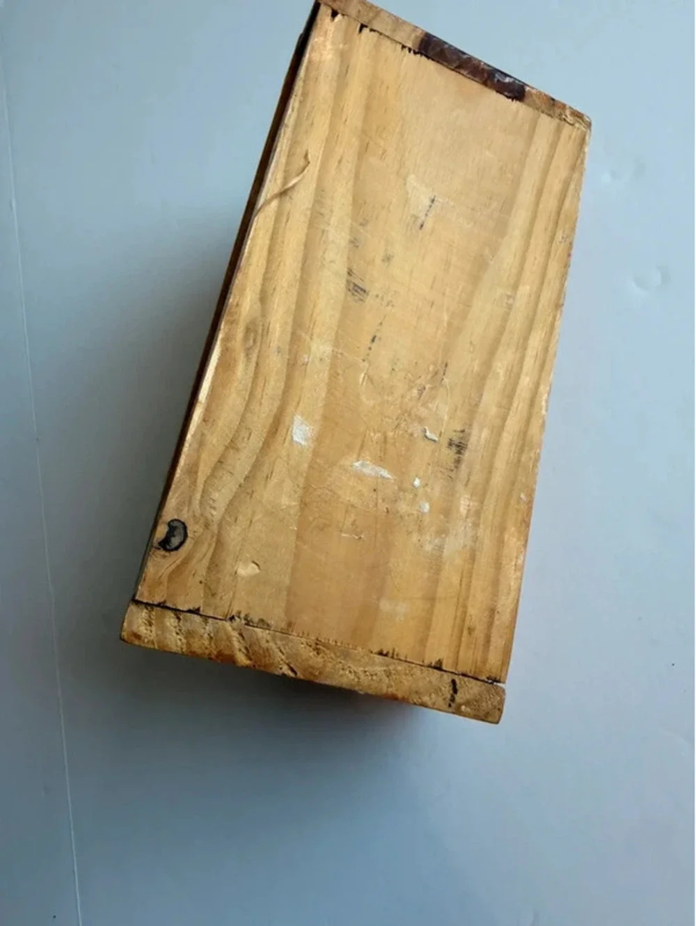 Vintage Primitive Pine Wood Caddy Small Organizer Tray Shelf 9